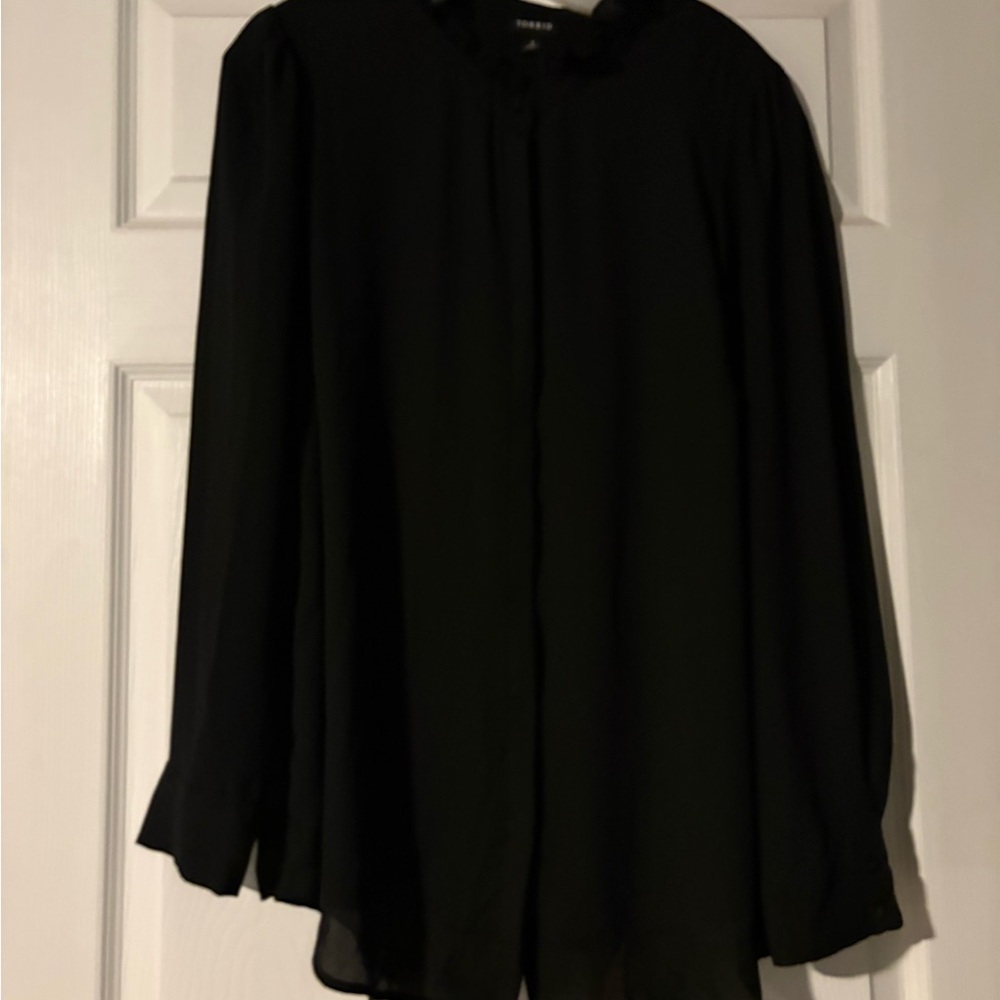 Torrid Classic Black Georgette Blouse